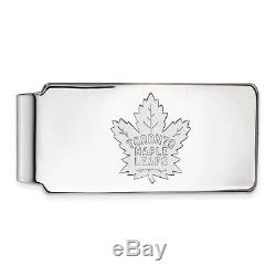 10k White Gold NHL Hockey LogoArt Licensed Toronto Maple Leafs Money Clip