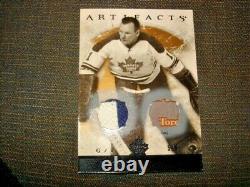 12/13 Artifacts Johnny Bower Base Dual Patch Tag Black /5 SSP