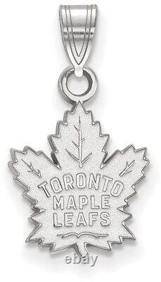 14K White Gold NHL Toronto Maple Leafs Small Pendant by LogoArt