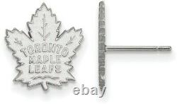 14K White Gold NHL Toronto Maple Leafs Small Post Earrings by LogoArt