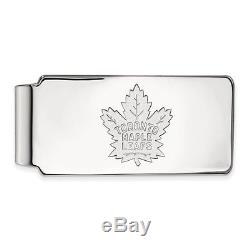 14k White Gold NHL Hockey LogoArt Licensed Toronto Maple Leafs Money Clip