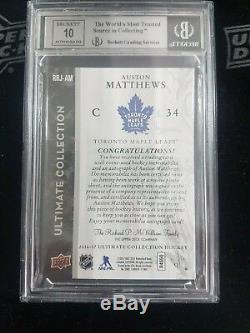 16-17 2016-17 Ultimate Collection Auston Matthews'06-07 Rookie Patch Auto Bgs 9