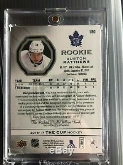 16/17 UD The Cup AUSTON MATTHEWS RC Auto Patch RPA Rookie /99