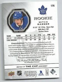16-17 Upper Deck The Cup Rookie Patch/Autograph Mitch Marner 43/99 #176