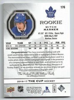 16-17 Upper Deck The Cup Rookie Patch/Autograph Mitch Marner 96/99 #176