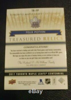 17-18 TORONTO MAPLE LEAFS CENTENNIAL Félix Potvin Treasured Relics TR-FP SSP /15
