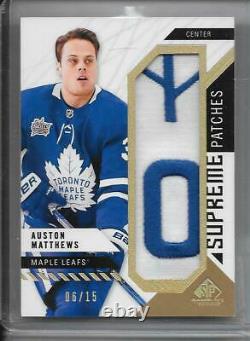 18-19 Sp Game Used Supreme Patches Patch #pa-am Auston Matthews 6/15 Leafs 2cl