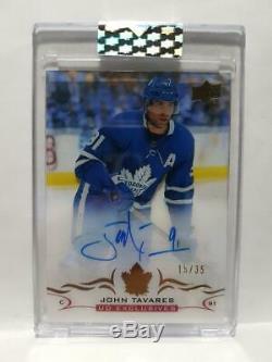 18-19 Upper Deck Clear Cut John Tavares /35 Auto UD Exclusives Maple Leafs 2018