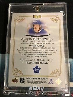 19-20 Ud Stature Black Autograph #1 Auston Matthews Auto Sp 1/1 Maple Leafs