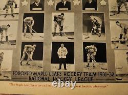 1931 1932 Toronto Maple Leafs Stanley Cup Winners Vi -Tone Ad 12x4 Team Photo