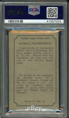 1933 V304A O-Pee-Chee #15 George Hainsworth Toronto Maple Leafs -HOF- PSA 2.5+