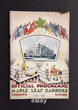 1933 Wrestling Program Maple Leaf Gardens Toronto Hockey Red Indian Gas Oil Ad