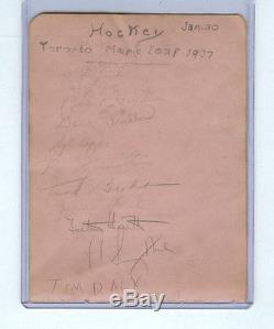 1936-37 TORONTO MAPLE LEAFS SIGNED PAGE TURK BRODA/CONN SMYTHE/FOSTER HEWITT x10