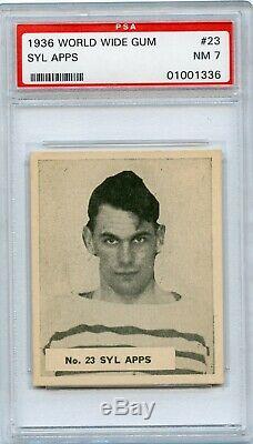 1936 World Wide Gum Syl Apps #23 PSA NM 7, Only 1 better! VERY RARE