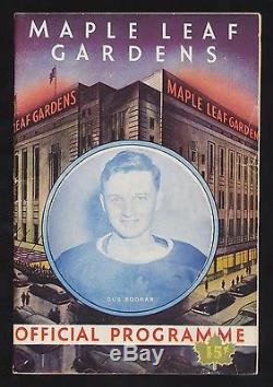 1944-45 Toronto Maple Leafs Stanley Cup PLAYOFF PROGRAM vs Canadiens Vtg Hockey