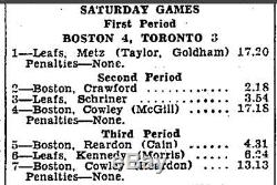 1945 TED KENNEDY Autograph Maple Leafs PROGRAM Toronto vs Boston Vtg Hockey NHL