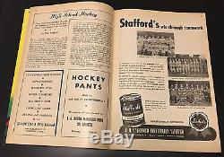 1945 TED KENNEDY Autograph Maple Leafs PROGRAM Toronto vs Boston Vtg Hockey NHL