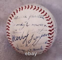 1945 Toronto Maple Leafs Team Signed AUTO Baseball Woody Crowson D. 1947 PSA/DNA