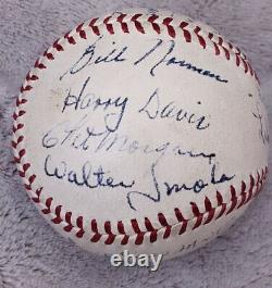 1945 Toronto Maple Leafs Team Signed AUTO Baseball Woody Crowson D. 1947 PSA/DNA