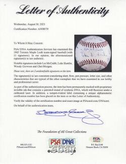 1945 Toronto Maple Leafs Team Signed AUTO Baseball Woody Crowson D. 1947 PSA/DNA