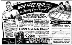 1946-47 Quaker Oats SLOGAN CONTEST Postcard Toronto Maple Leafs Vtg Hockey Card