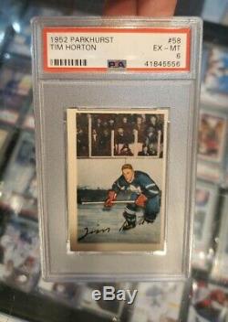 1952/53 Parkhurst Parkie TIM HORTON RC Rookie Card PSA 6 EX-MT Maple Leafs
