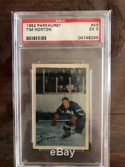 1952 Parkhurst Tim Horton ROOKIE RC #58 PSA 5 Toronto Maple Leafs Centered