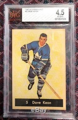 1961-62 Parkhurst Hockey- #5 Dave Keon RC Toronto Maple Leafs-BVG 4.5 VG/EX+