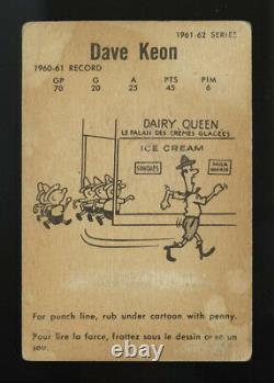 1961 Parkhurst #5 Dave Keon Fair To Good Near Perfectly Centered Hof Rookie Card