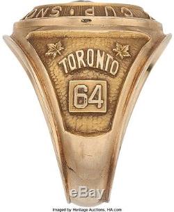1964 Toronto Maple Leafs Stanley Cup Championship Ring Presented to Wm. Tramberg