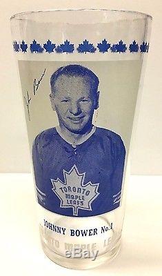 1967-68 Johnny Bower York Peanut Butter Glass VTG NHL Hockey Toronto Maple Leafs