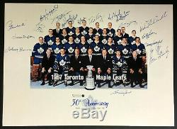 1967 Stanley Cup Champion Toronto Maple Leafs Team Signed 30th Anniversary Photo