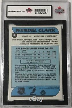 1986-87 Wendel Clark OPC RC Rookie Card Toronto Maple Leafs KSA MINT 9