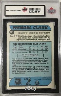 1986-87 Wendel Clark OPC RC Toronto Maple Leafs KSA NEAR GEM MINT 9.5