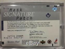 2001-02 UD Mask Collection Signature Patch Curtis Joseph 6/25 Super Rare Card
