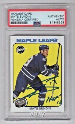 2001 Upper Deck Vintage Mats Sundin Maple Leafs Signed Auto Card #236 PSA/DNA