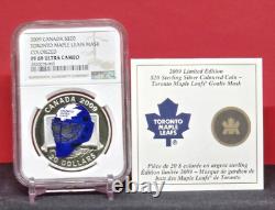 2009 Canada $20 Hockey Goalie Mask Toronto Maple Leafs Ngc Pf69 Uc Silver Coin