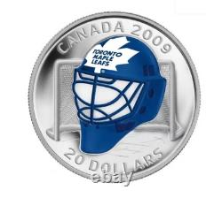 2009 Canada $20 Hockey Goalie Mask Toronto Maple Leafs Ngc Pf69 Uc Silver Coin