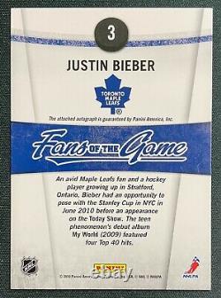 2010-11 Panini Donruss Fans of the Game Justin Bieber AUTO Maple Leafs READ