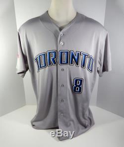 2011 Toronto Blue Jays Jose Molina #8 Game Used Grey Jersey Maple Leaf Patch