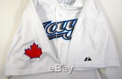 2011 Toronto Blue Jays Jose Molina #8 Game Used White Jersey Maple Leaf Patch