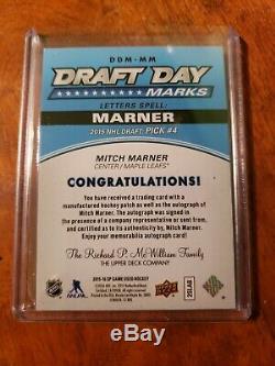 2014-15 SP Game Used Mitch Marner Draft Day Marks M 04/35 Toronto Maple Leafs