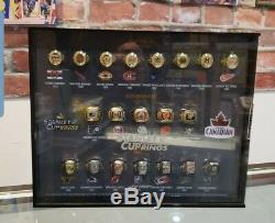 2014 Framed Molson Canadian NHL Stanley Cup Ring Set Leafs Habs Bruins Red Wings