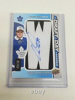 2016-17 Auston Matthews SP Game Used Draft Day Marks Rookie Auto Letter W 08/1
