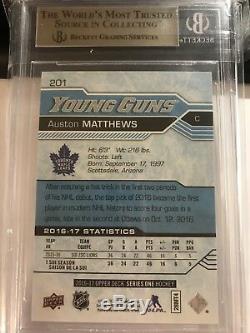 2016-17 Auston Matthews Young Guns Rookie BGS 9.5 with Sub 10! HOT