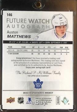 2016-17 SP Authentic Auston Matthews Future Watch Rookie Auto Maple Leafs /999