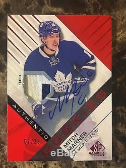2016-17 SP Game Used Mitch Marner RC 2 Color Patch Auto 07/25 Toronto Maple Leaf