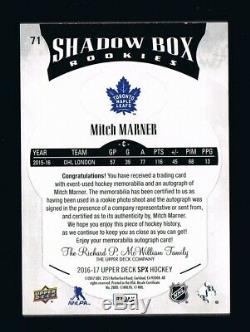 2016-17 SPx Shadow Box Rookies Autograph Patch Auto Gold #71 Mitch Marner 78/99