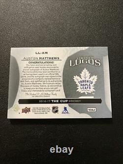 2016-17 UD The Cup Auston Matthews RPA Game Used Logo Patch Autograph RC /50