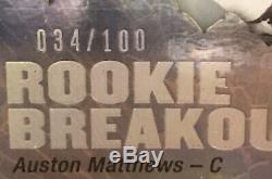 2016 17 Ud Auston Matthews Rc Rookie Breakouts 34 /100 Jersey Number